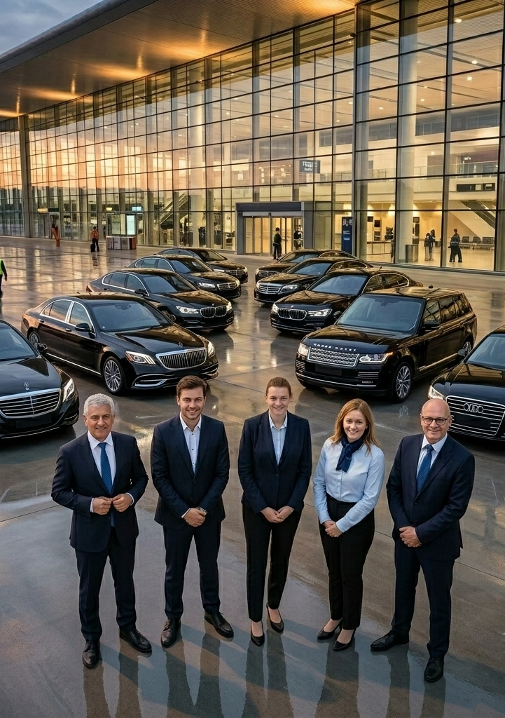 Airport Taxi Bristol team and fleet at Bristol Airport
